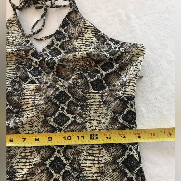 NWT Janine sequin snakeskin halter dress SZ M - Picture 8 of 13